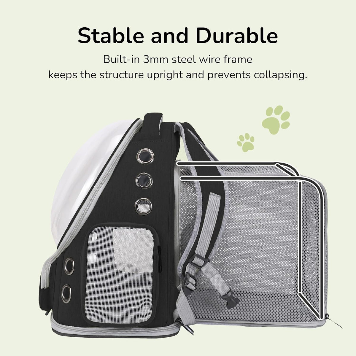 Cat Backpack Carrier for Cats and Small Dogs - Black / X-Large - image 4