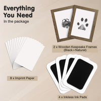 Inkless Paw Print Kit for Dogs, Cats & Babies - Black Pad,Walnut Wood Frame / 4-Pack,Large - image 4