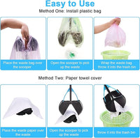 PPOGOO Non-Breakable Pooper Scooper for Large Medium Small Dogs with 24.3inch Long Handle High Strength Material Durable Spring, Easy Grass and Gravel Pick Up