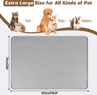 Cat Food Mat Extra Large Silicone Pet Bowl Mat 40''x28'' - Light Grey / 40"L x 28"W - image 2