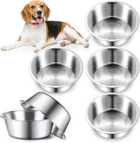 Yahenda 6 Pcs Stainless Steel Metal Dog Bowls Bulk Replacement Basic - 11 Inch