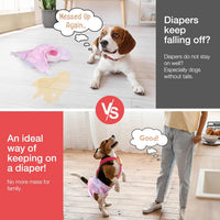 Pet Soft Dog Suspenders 2 Pieces Female Dog Diaper Suspenders - Brown & Red / S/M - image 3