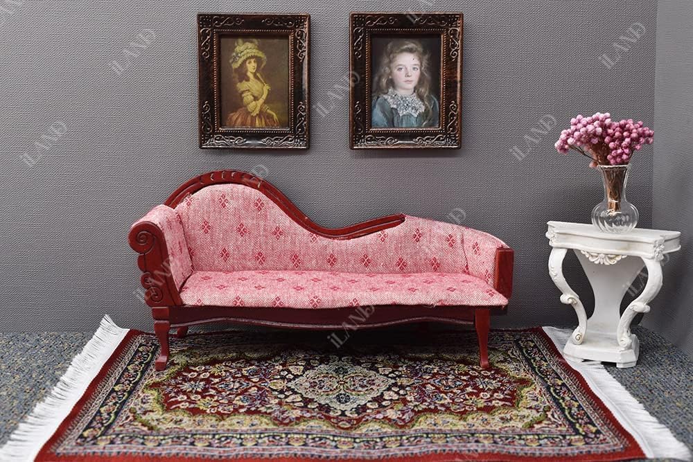 iLAND Dollhouse Rug 1/12 Scale Woven Miniature Carpet 2pcs Fragrance – Fun for Kids & Family - 2pcs Love - image 2
