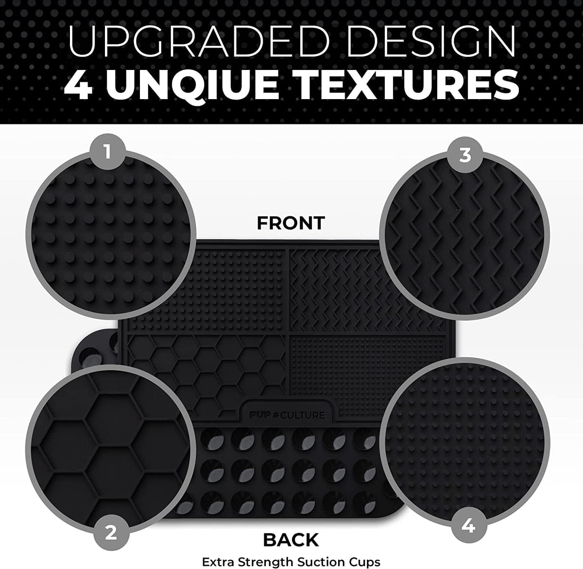 Dog Lick Mat for Dogs, Feeding Pad for Anxious Pets Plus 4 Different Puzzles for Mental Stimulation - 2 Pack / Black - image 2