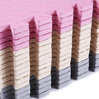 Foam Play Mat for Baby, Soft Non-Toxic Baby Playmat - Beige/Gray/Pink / 16 Pcs/47.2*47.2 - image 3