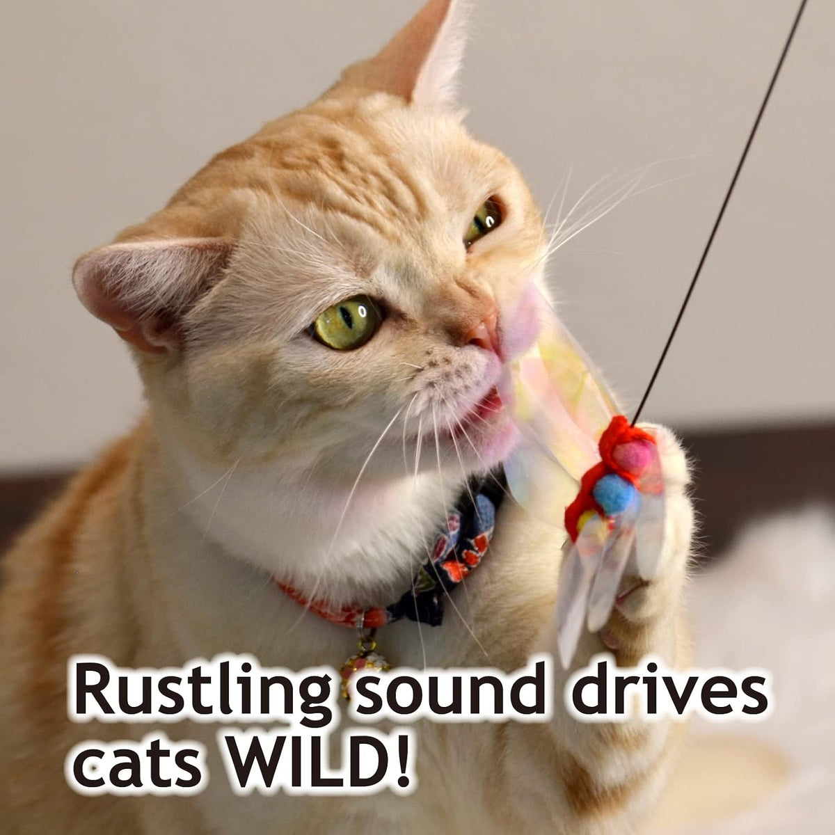 猫壱 NECOICHI Crinkly Critters Dancing Dragonfly Trio Wire Cat Wand - Dancing Dragonfly Trio Cat Wand (Pack of 3) - image 2