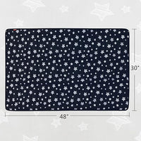 Dog Crate Mat (48" X 30"), Soft Dog Bed Mat with Cute Prints, Personalized Crate Pad, Anti-Slip Bottom, Machine Washable Kennel Pad, Black