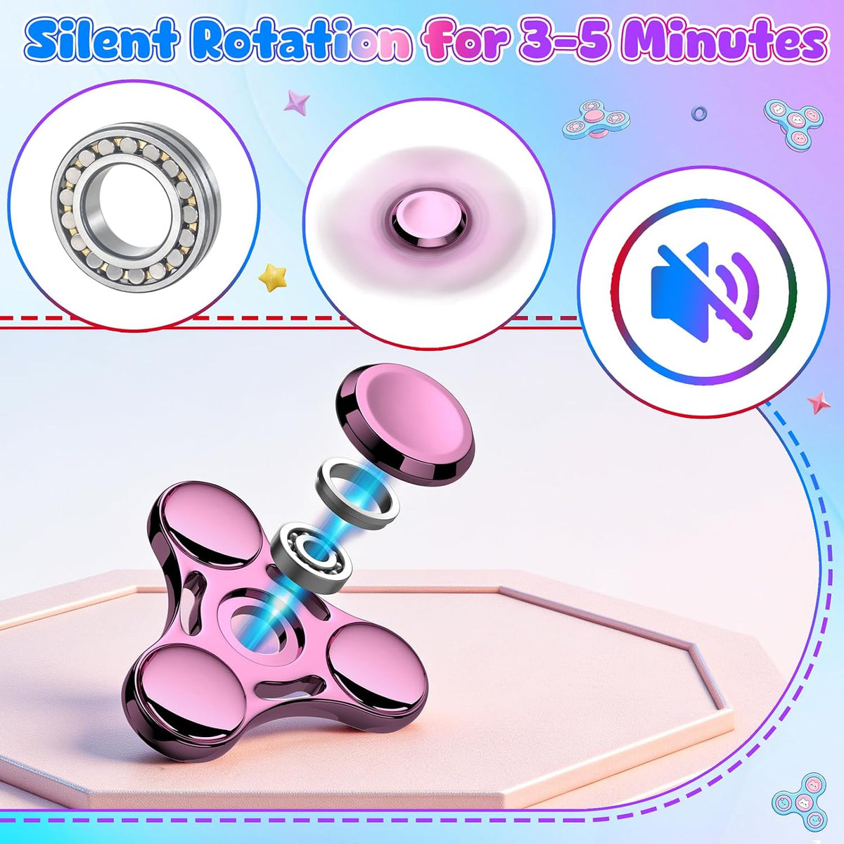 ATESSON Fidget Spinners Toy - Pink - image 2