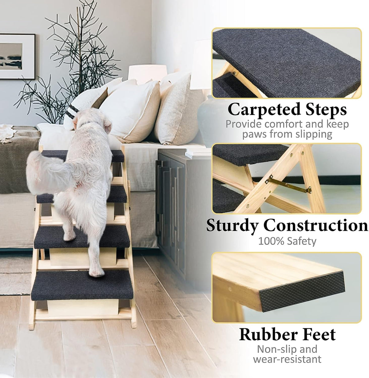 BRIKY 2-in-1 Dog Stairs/Ramp with 4 Steps - image 4