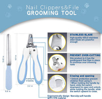 Deshedding Dog Brush, Undercoat Rake for Cats & Dogs - Blue(Rake + Clipper + File) - image 4