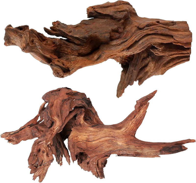 WDEFUN 3 PCS Natural Driftwood for Aquarium Decor Fish Tank - Mopani driftwood （14-18 inch pack of 2）