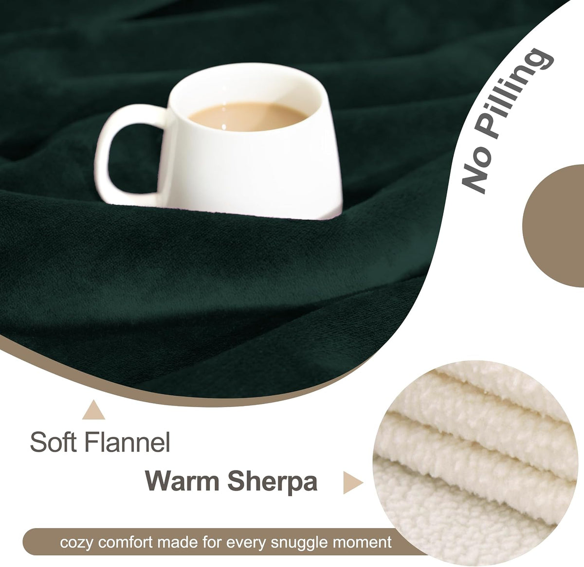 Waterproof Blanket for Bed Couch, Sherpa Fleece Throw, 50x60 – Essentials for Dogs - 30x70 inches / Forest Green - image 4