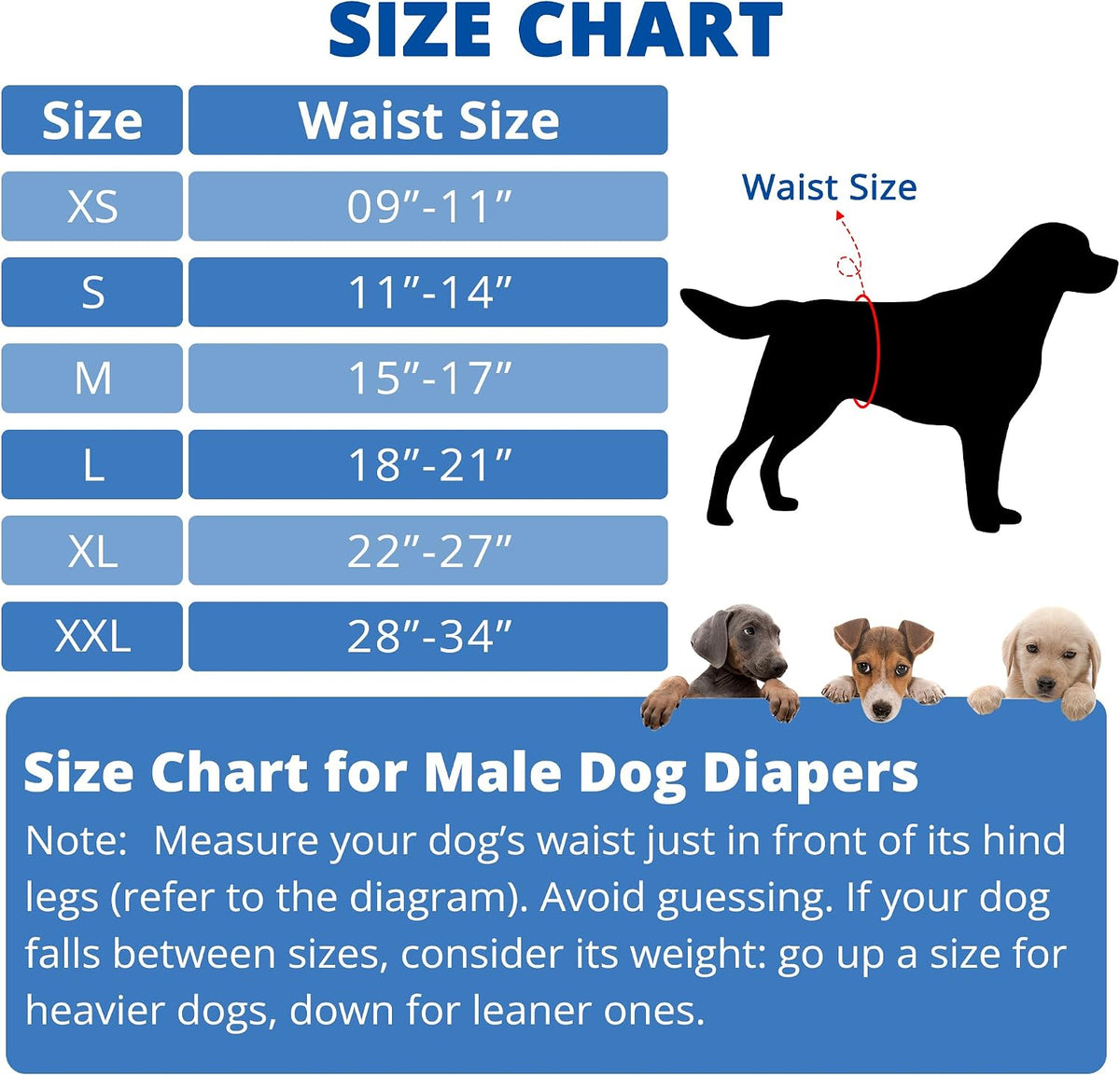 Paw Legend Washable Dog Belly Band Wrap Diapers for Male Dog - Black, Black, Black (Black Lining) / Large - image 4