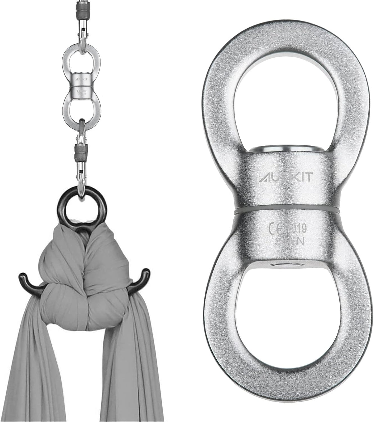 Black Swing Swivel, 30 KN Safest Rotational Device Hanging Accessory – Fun for Kids & Family - 35 KN / Silver - image 3