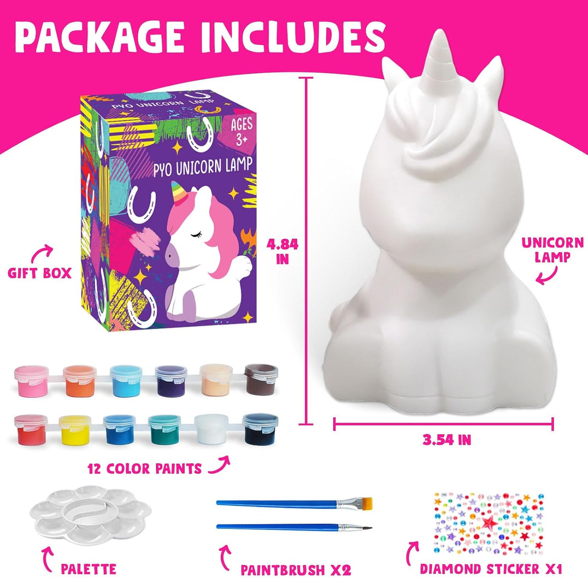 Goodyking Paint Your Own Cat Lamp Kit - Unicorn 1pcs - image 2