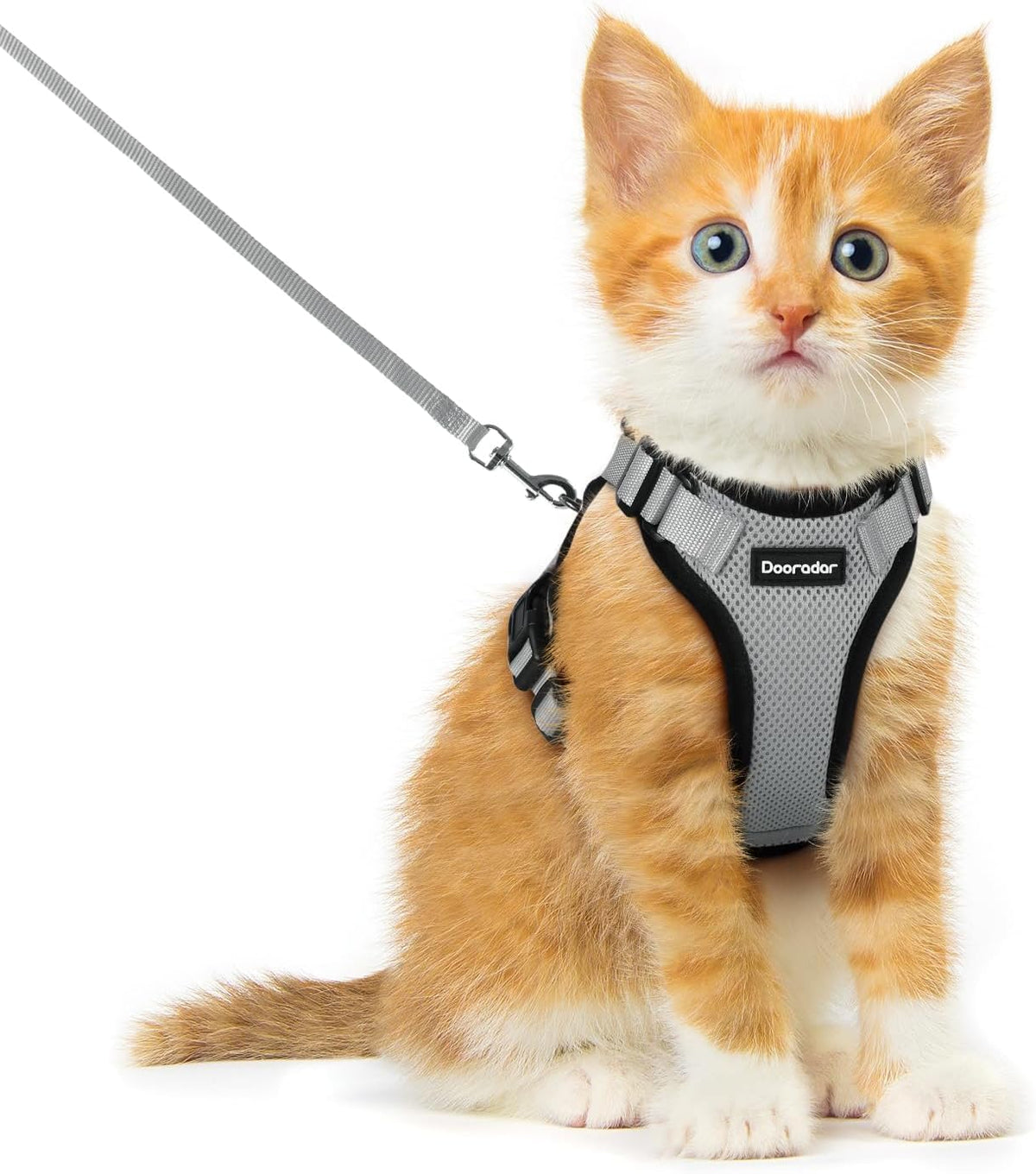 Cat Harness and Leash Set, Adjustable and Escape Proof - Grey / Xxs