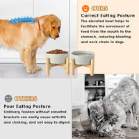 SPUNKYJUNKY Ceramic Elevated Dog Bowls 2 Pack - Large - 7.6 CUPS*2 / Grey - image 3
