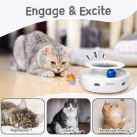 ORSDA 2in1 Interactive Toys for Indoor Cats, Timer Auto On/Off - Lvory White - image 4