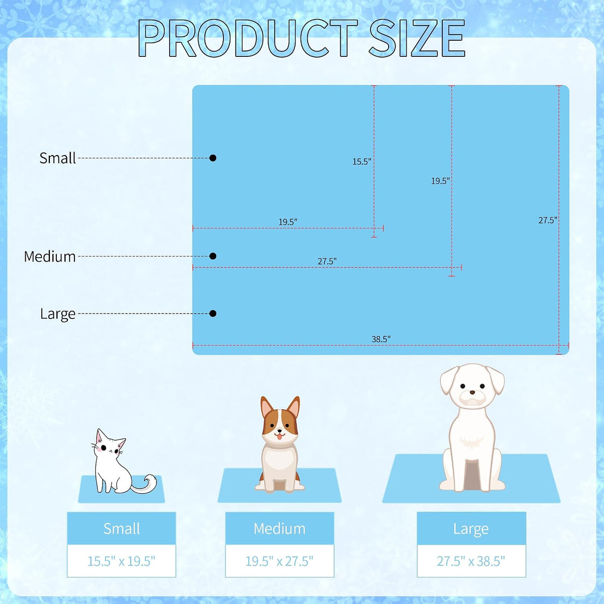NACOCO Summer Pet Cooling Mat - M: 19.5" x 27.5'' / Blue Castle - image 4