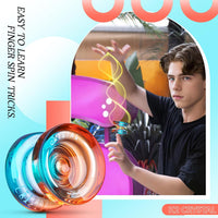 K2 Crystal Responsive Yoyo for Kids，Professional Yo-yo for Beginners – Fun for Kids & Family - K2 Black Green+ K2 Blue Orange - image 3