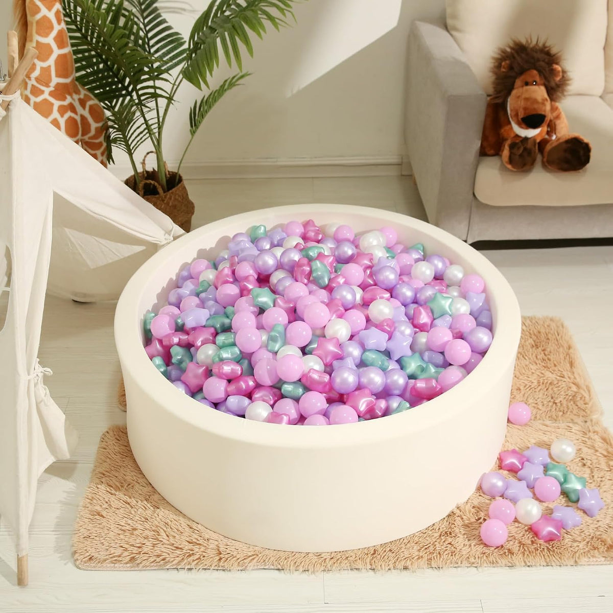 Realhaha Ball Pit Balls Star Shapes Plasticballs for Ballpit Playpen – Fun for Kids & Family - Purple / 50 - image 4