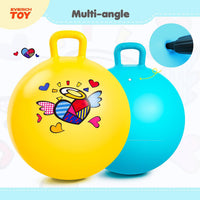 EVERICH TOY 18 inch hopper ball for kids with handle, purple pink clouds - view 13