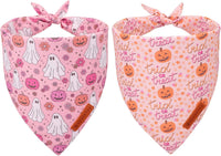 ADOGGYGO Pink Halloween Dog Bandanas Girl - Large / Halloween