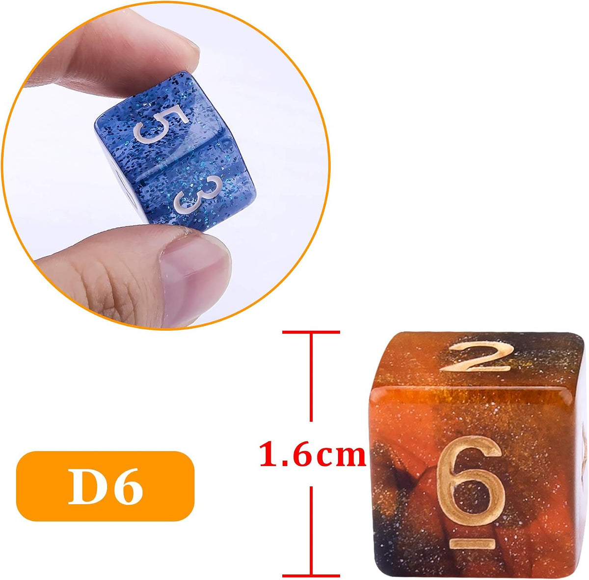 AUSTOR 35 Pieces 20 Sided Dice Polyhedral Dice Set Mixed Color Game - 6 Sideds - image 3