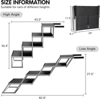 Folding Dog Stairs for Car, 16.9" Wide 4-Step Non-Slip Pet Steps – Essentials for Dogs - Black / 20In-4 Steps - image 2