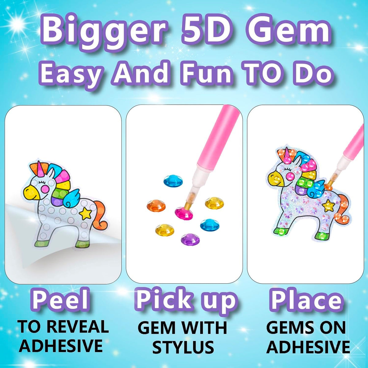 WAHFNG diamond art kit for kids with gem stickers, keychains and suncatchers - view 3