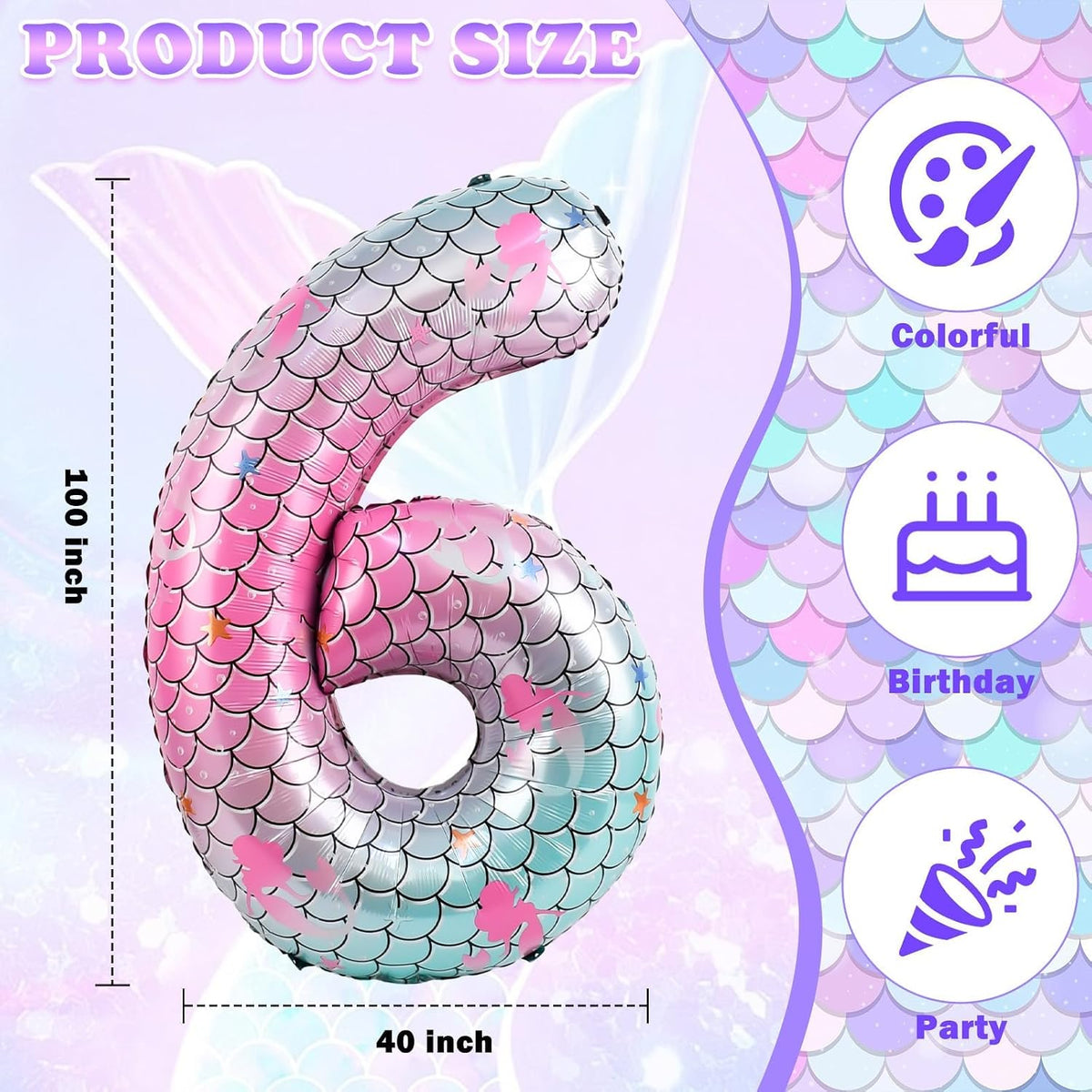 40 Inch Vibrant Spider-Themed Number Foil Balloons - Pink Blue Green Gradient / 6 - image 2
