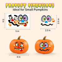 Aowplc Halloween pumpkin face stickers for kids, 32 small faces on vinyl sheets - view 8