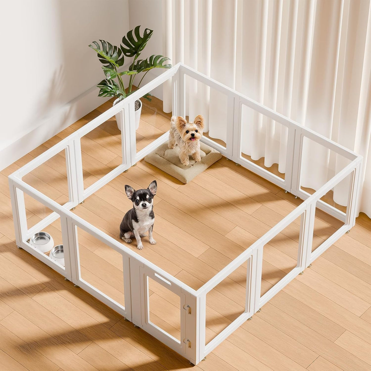 EVERFRONT Clear Acrylic Dog Playpen Indoor Puppy Playpen, 24" H - 12 / 24"