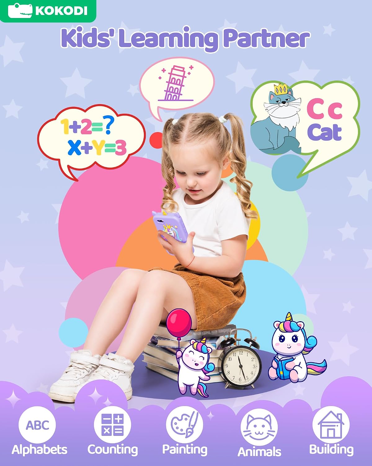 KOKODI Kids Smart Phone Toys - Purple - image 4