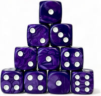 Luck Lab 10 Pack 16mm D6 Acrylic Dice Set - Purple Pearl