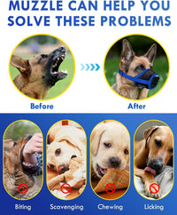 Dog Muzzle, Soft Air Mesh Muzzles for Large Sized Dogs - Blue / XL - image 4