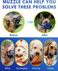 Dog Muzzle, Soft Air Mesh Muzzle for Small Medium Large Dogs Anti Biting Barking Chewing, Breathable Drinkable Adjustable Loop Pets Muzzle for German Shepherd Husky Labrador Retriever (Blue,XL)