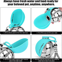Portable Dog Water Bottle - Blue Bow Print - image 3