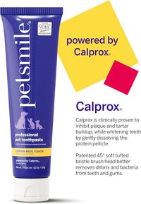 Petsmile Professional Pet Toothpaste for Cats & Dogs - Only VOHC Accepted Toothpaste - Clinically Proven to Control Plaque & Tartar Calprox Formula (London Broil, 4.2 Oz)
