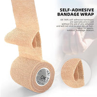 OK TAPE Self Adherent Cohesive Bandages Wrap - 6Packs, 4" x 5 Yards, Non-Woven Self Adhesive Bandage Wrap for Thumb, Finger, Wrist, Ankle, Vet Wrap Bandages Tape (Black)