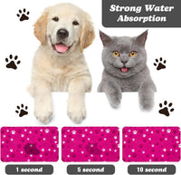 Dog Food Mat, Absorbent Water Bowl Mats Cat Pet Feeding Placemats Pink 20 * 12 inch – Essentials for Dogs - Hot Pink / 32"L x 24"W - image 2