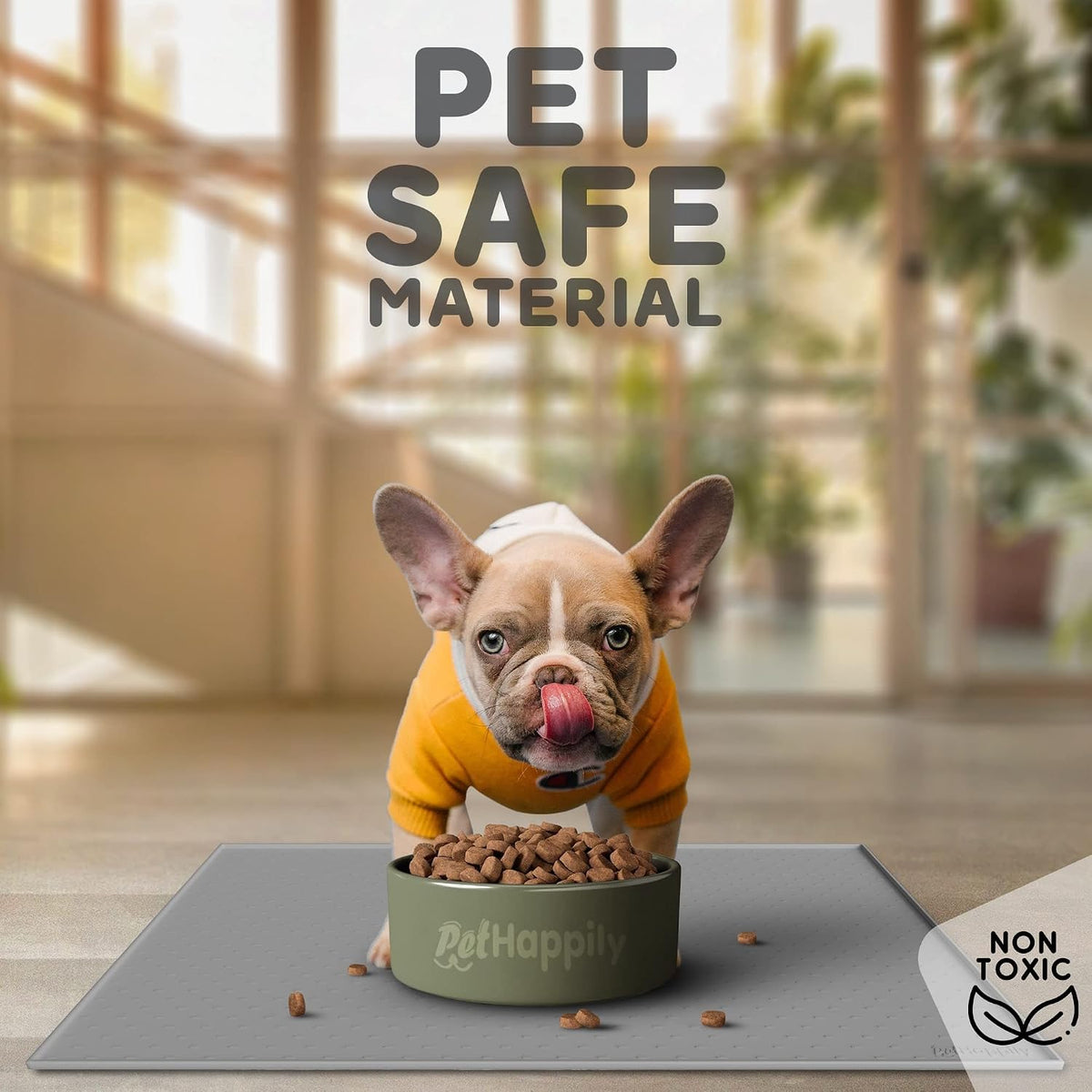 Dog Food Mat - Raised Edges Dogs Mat for Food and Water Prevent Spill, Waterproof Cat Food Mats - 18.5"L x 11.5"W / Gray - image 3