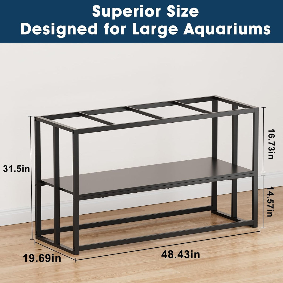 40 Gallon Metal Fish Tank Stand - Black / 55-75 Gallon - image 3