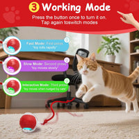 Interactive Cat Toys Smart Ball for Cats & Dogs! Now with 2 Rapid - Yellow＆Orange - image 3