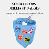 Premium Solid Olive Dog Bandana - Blue / Large - image 3