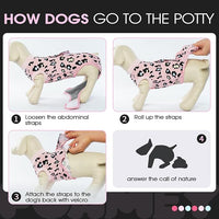 FUAMEY Recovery Suit for Dogs After Surgery,Soft Breathable Dog Bodysuit E-Collar & Cone Alternative Surgical Suit,Male Female Dog Neuter Spay Suits Anti Licking Wounds Onesie Pink Leopard XS