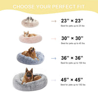Calming Fluffy Donut Dog Bed for Large Dogs, 36" Round - 36.0"L x 36.0"W x 8.0"Th / Dark Grey - image 3