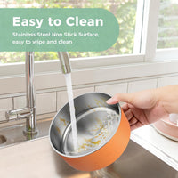 Dog Bowl, Stainless Stee Dog Water Bowl and Food Bowl - 64oz / Orange - image 4