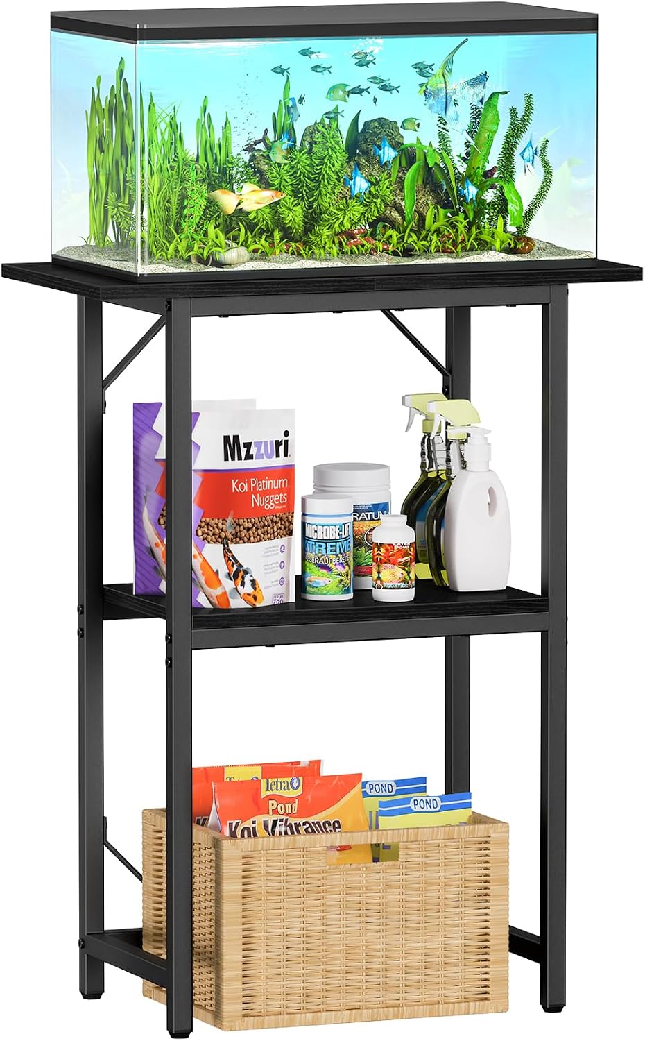Snughome 10-20 Gallon Fish Tank Stand - Black / 20 Gal-2 Tier