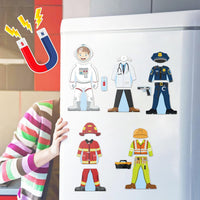 Atoylink Wooden Magnetic Dress up Dolls Pretend Play Set 40+ Pcs - Boy - image 4